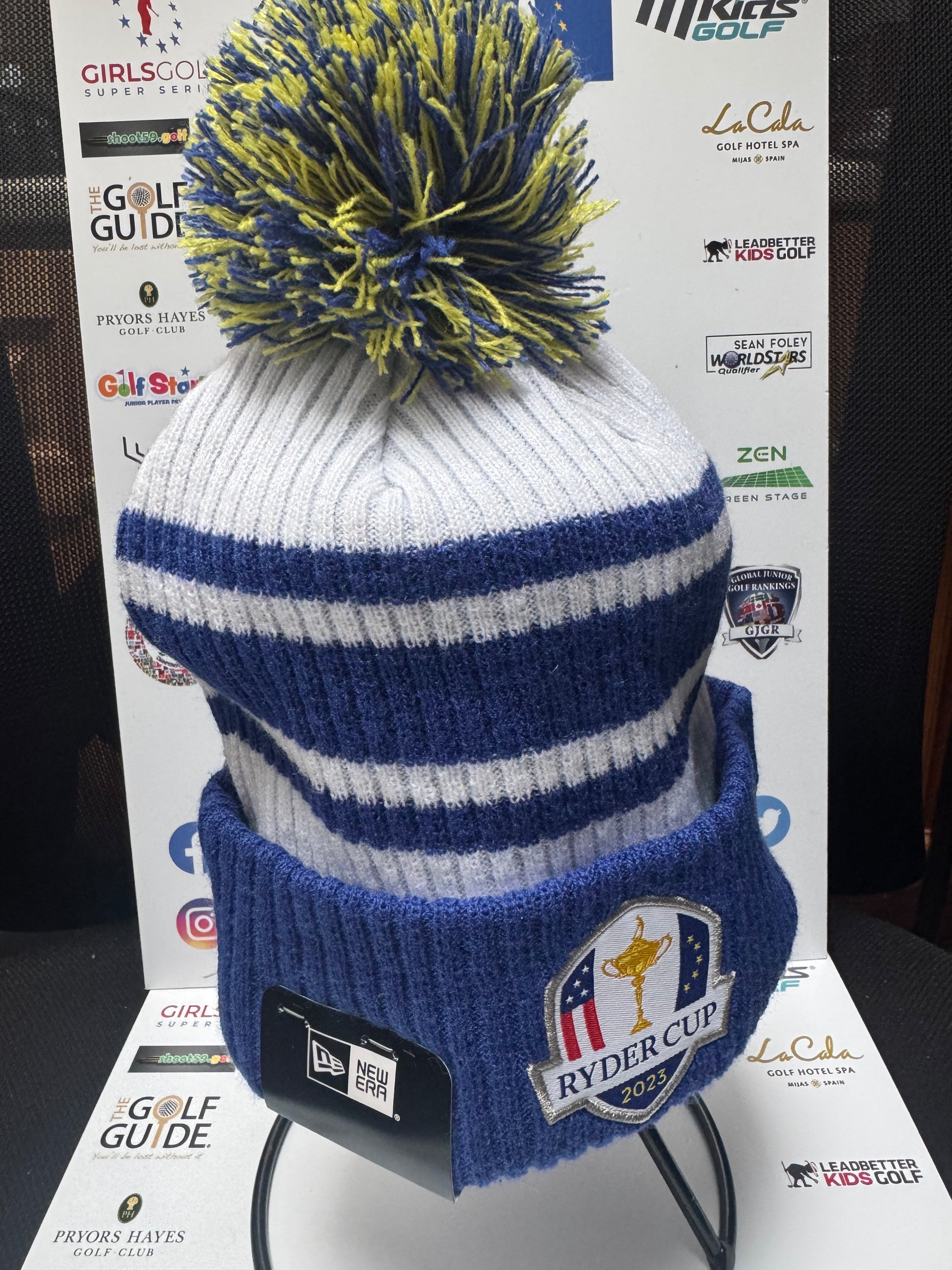 Bobble Hat Royal/ White 100% Acrylic